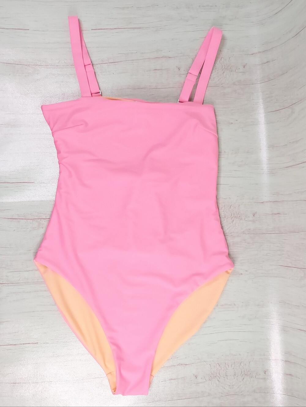 Old Navy Pink One-Piece Swimsuit with Peach Lining Sz M